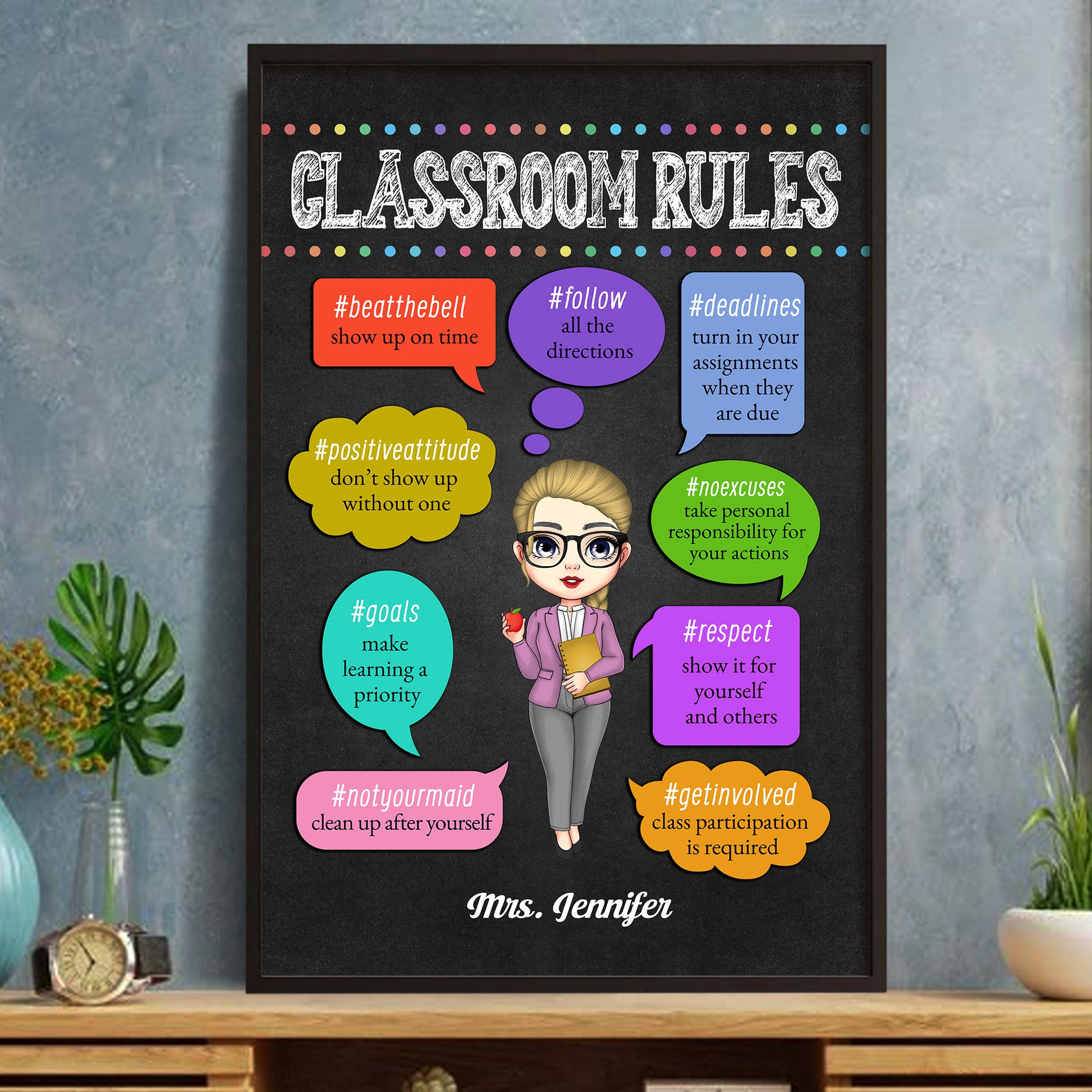 Classroom Rules Show Up On Time Follow Directions Turn In Assignments