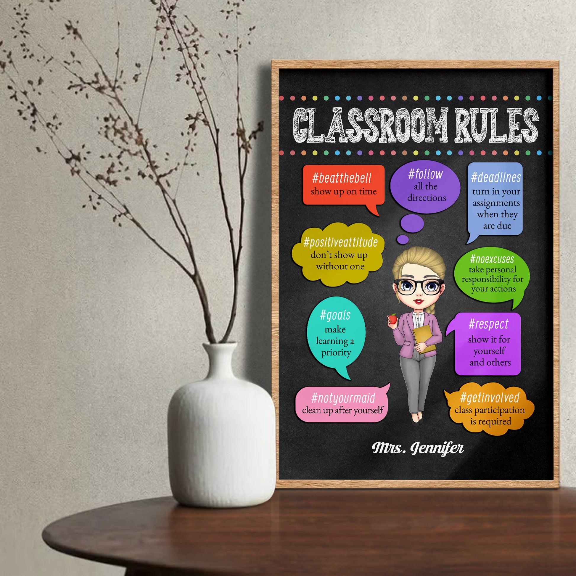 Classroom Rules Show Up On Time Follow Directions Turn In Assignments