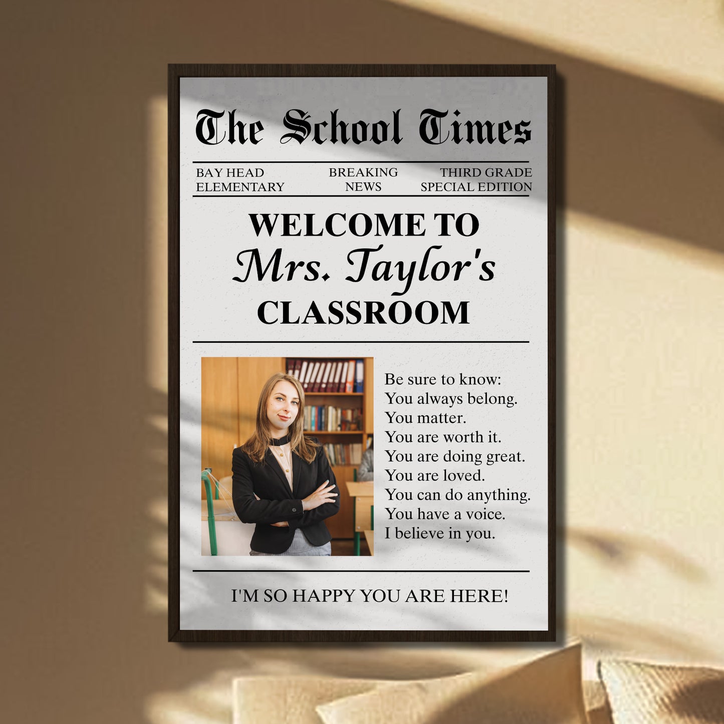 Welcome To Mrs. Taylor's Classroom, Inspiring Classroom Message