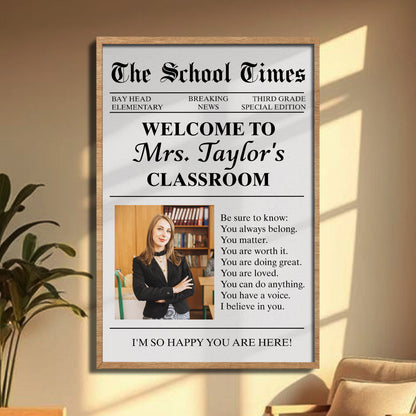 Welcome To Mrs. Taylor's Classroom, Inspiring Classroom Message