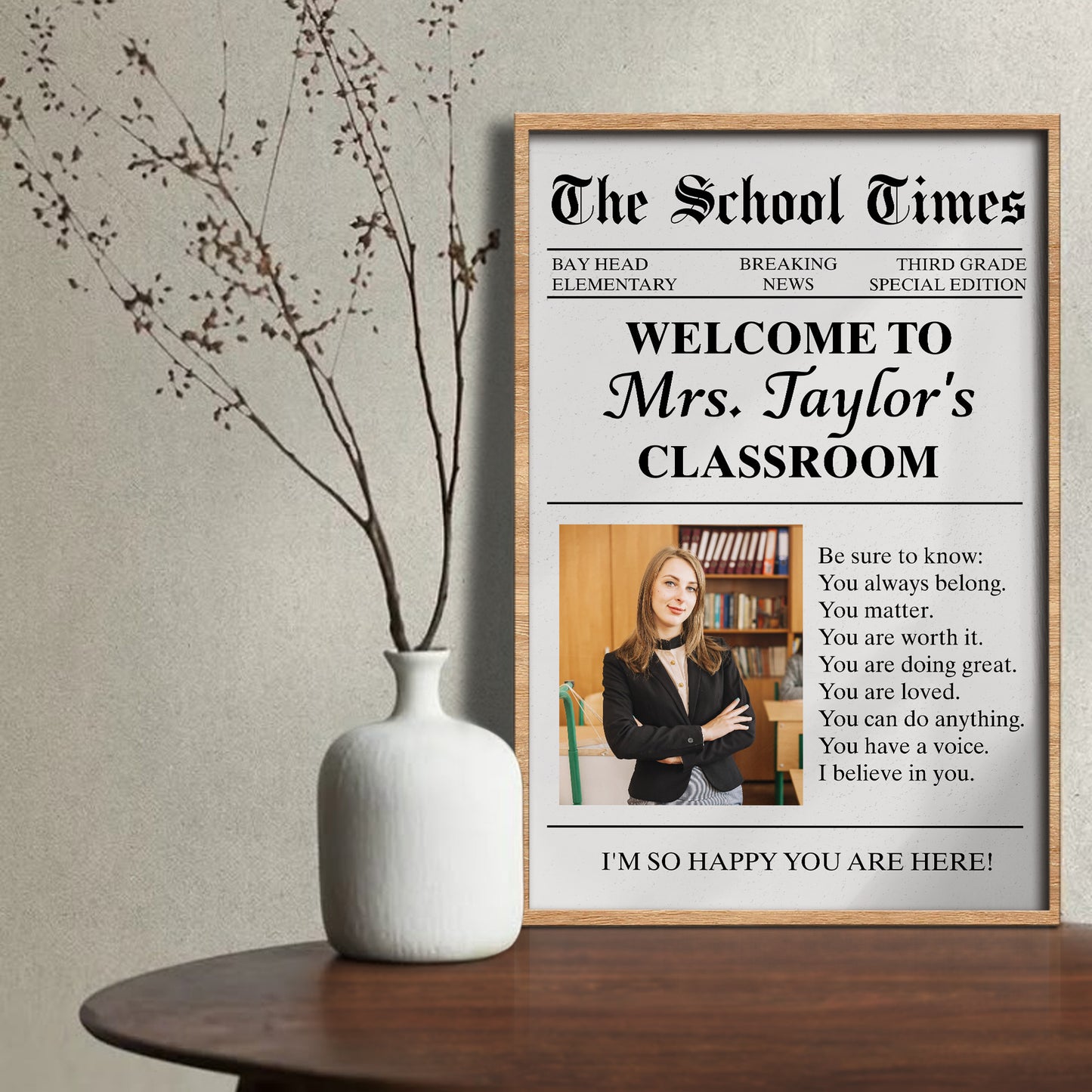 Welcome To Mrs. Taylor's Classroom, Inspiring Classroom Message