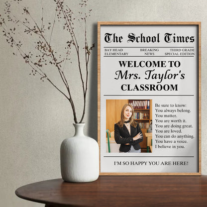 Welcome To Mrs. Taylor's Classroom, Inspiring Classroom Message