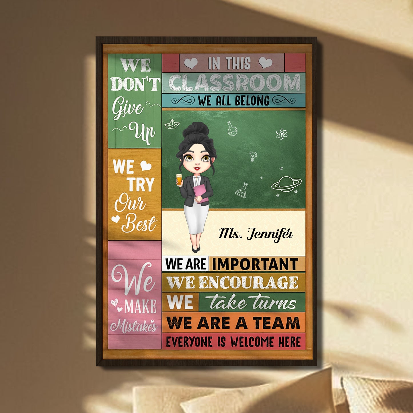 In This Classroom We All Belong, Motivational Teacher Classroom Decor