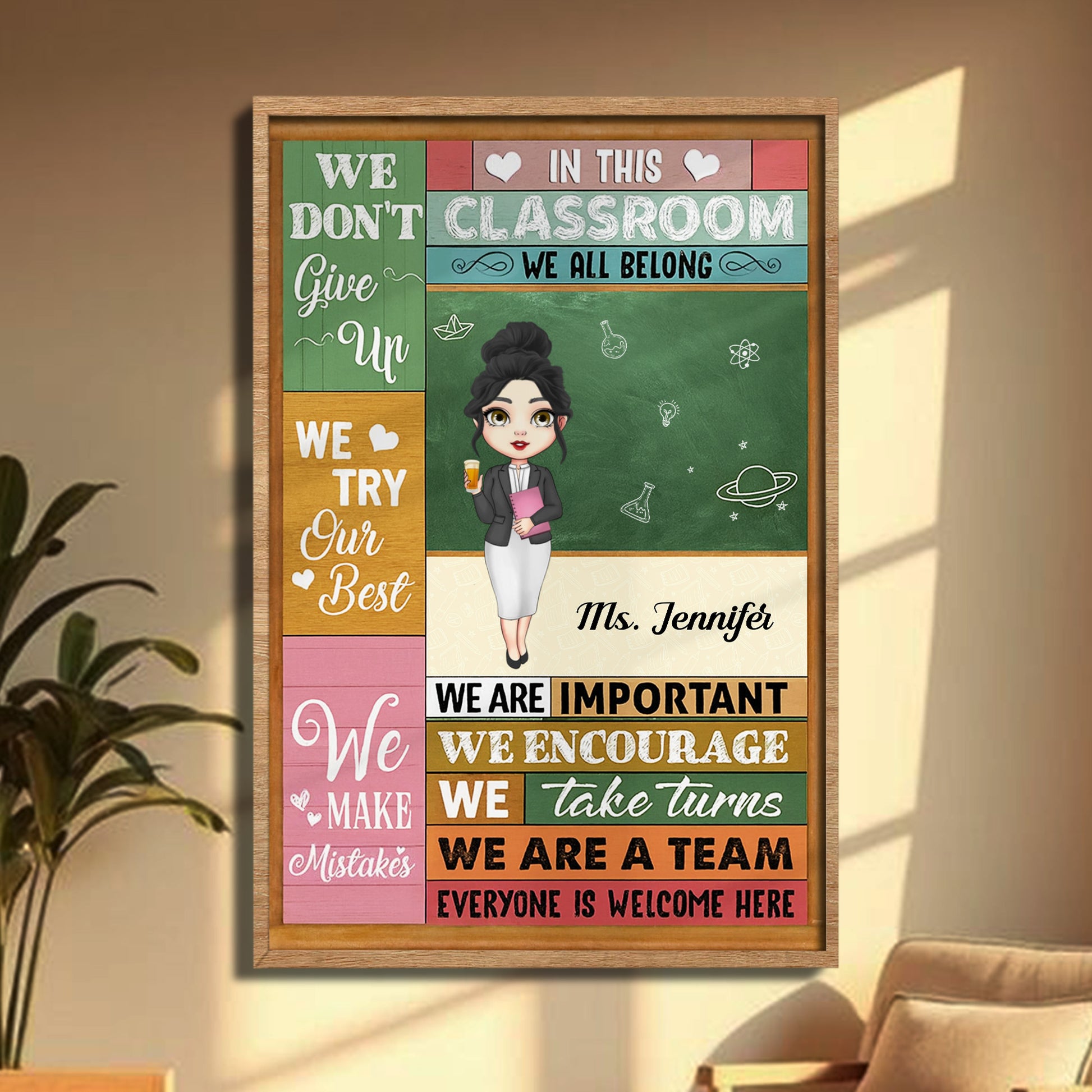 In This Classroom We All Belong, Motivational Teacher Classroom Decor
