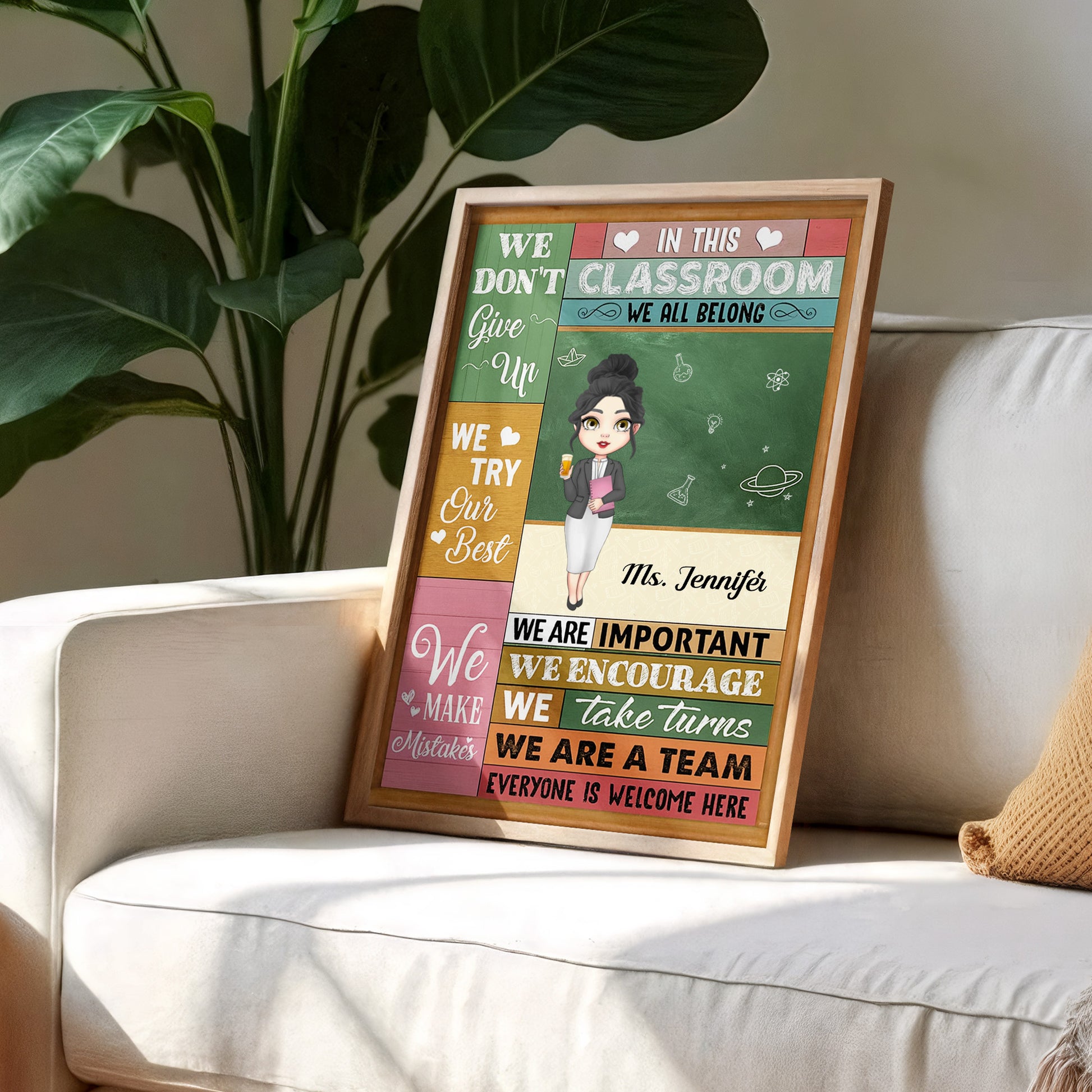 In This Classroom We All Belong, Motivational Teacher Classroom Decor