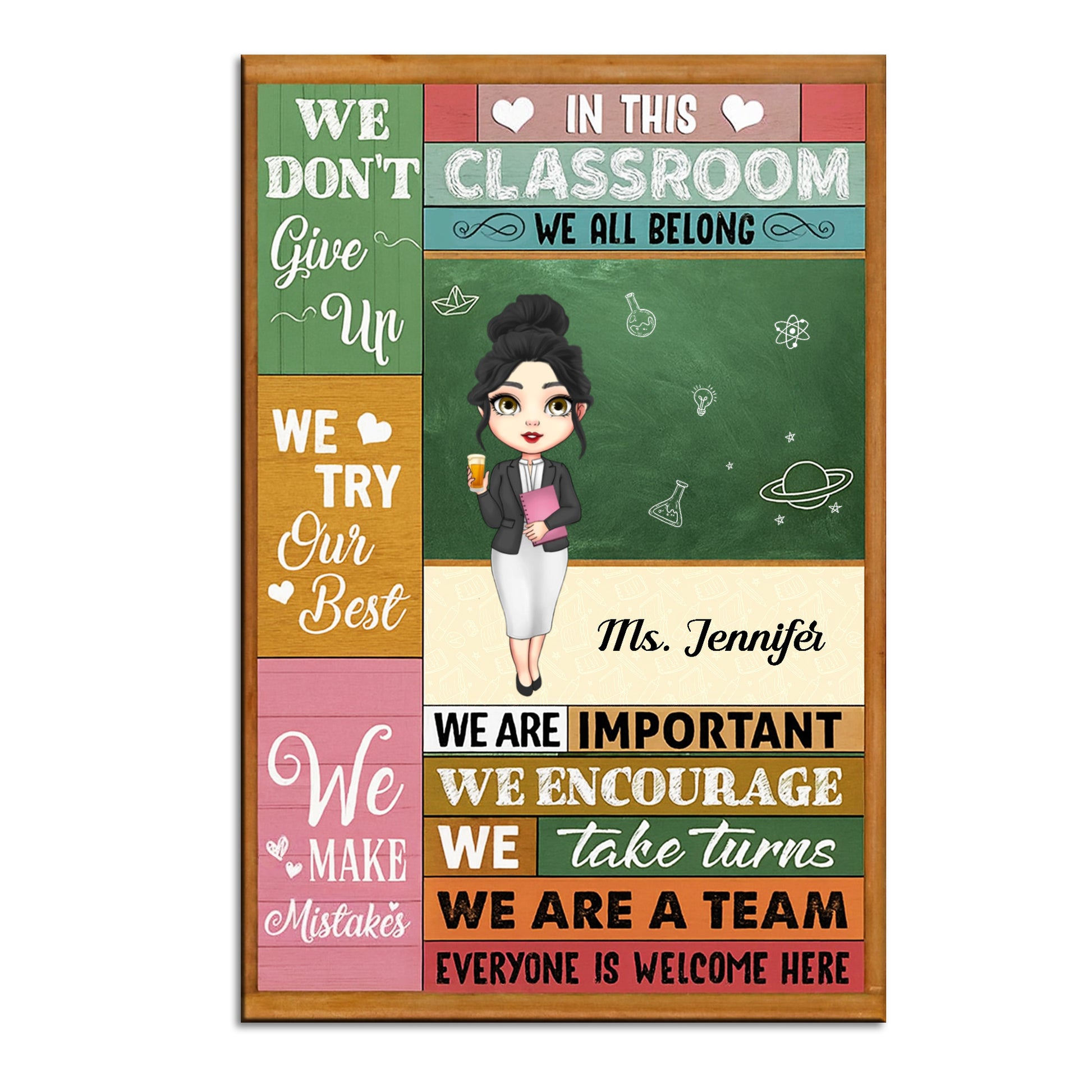 In This Classroom We All Belong, Motivational Teacher Classroom Decor