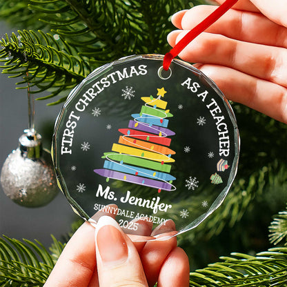 First Christmas As A Teacher With Colorful Book Tree