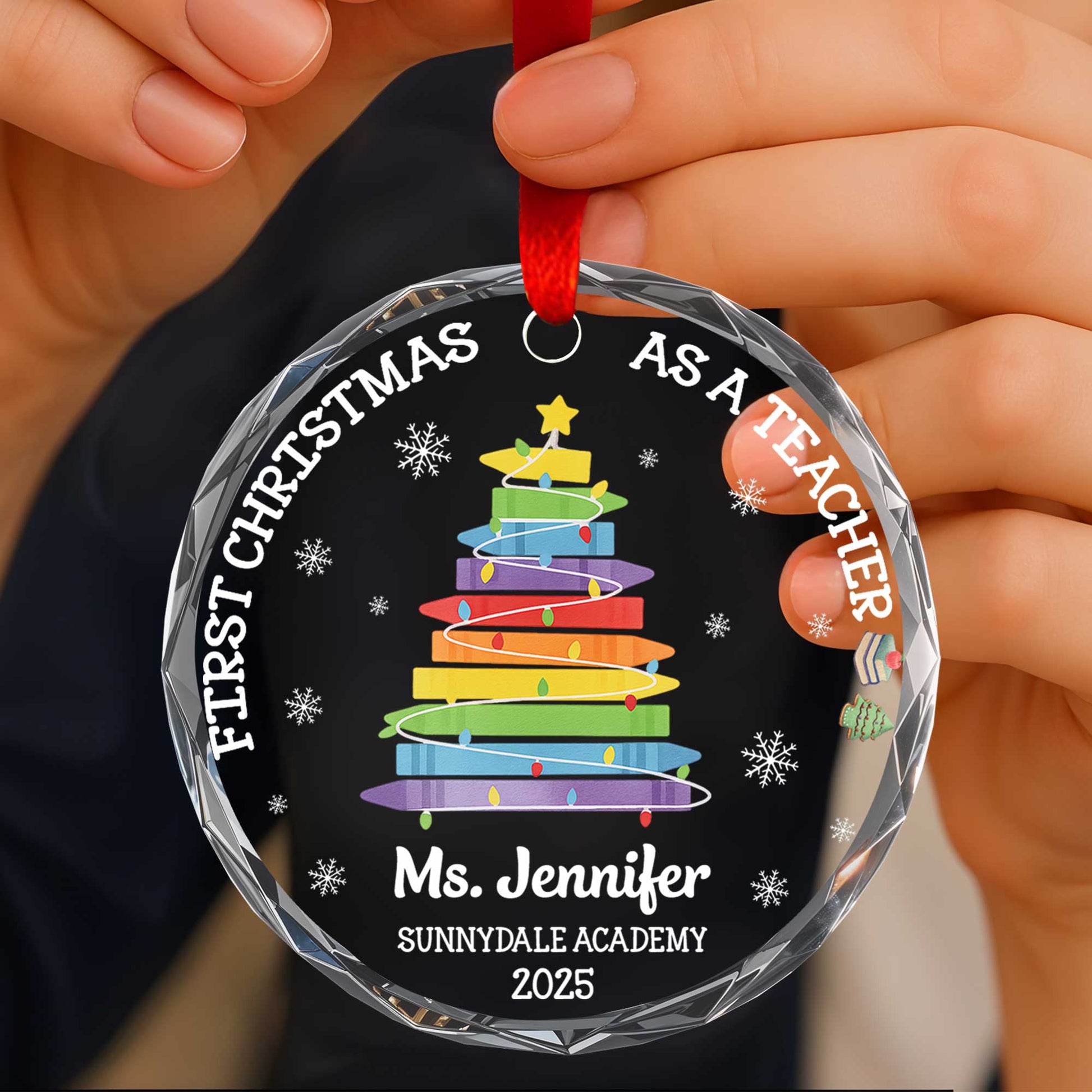 First Christmas As A Teacher With Colorful Book Tree