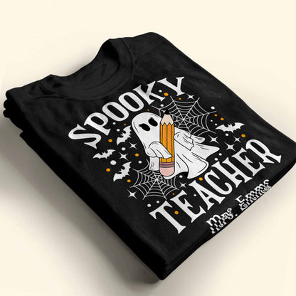 Spooky Teacher With Ghost And Spider Webs