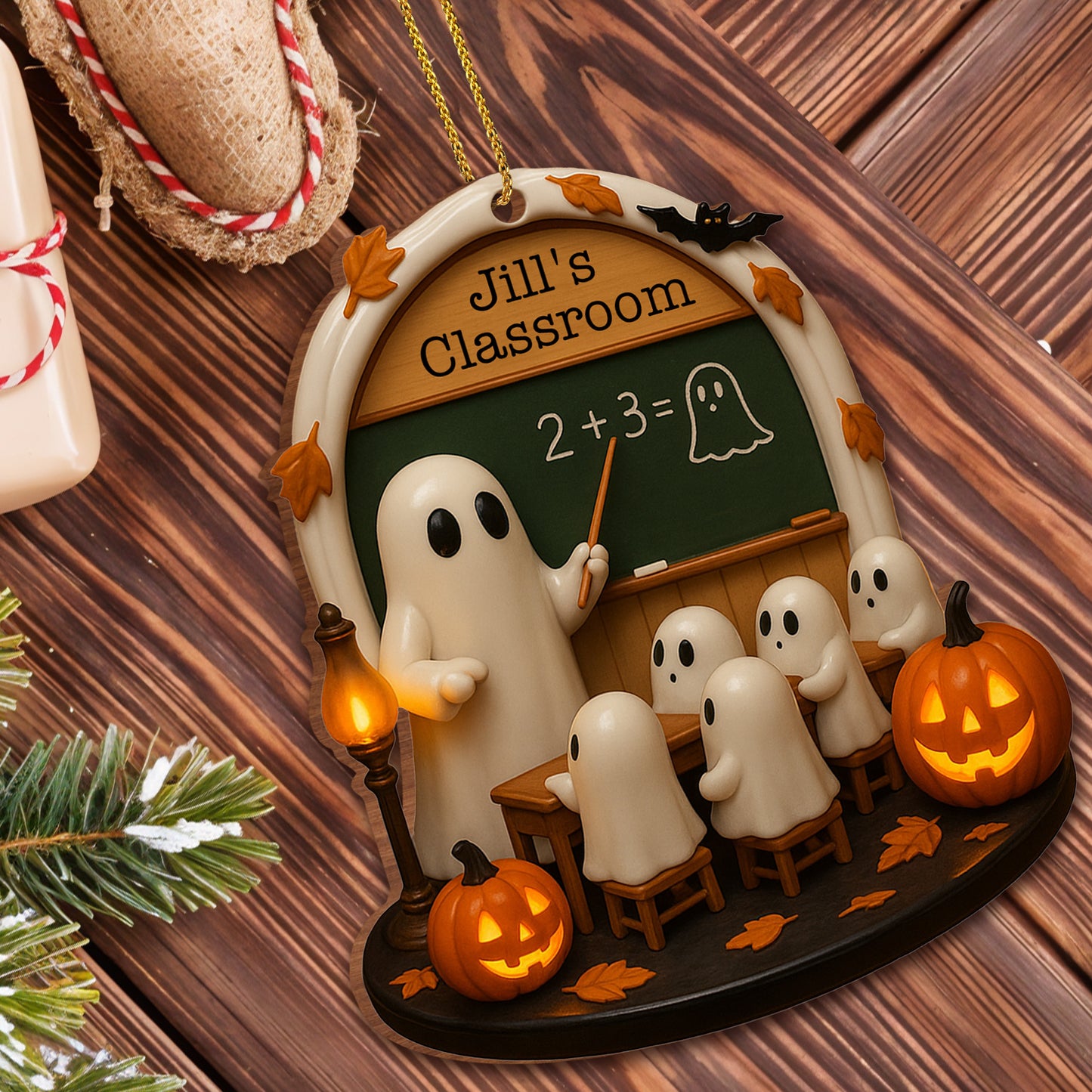 Spooky Classroom With Ghosts And Pumpkins