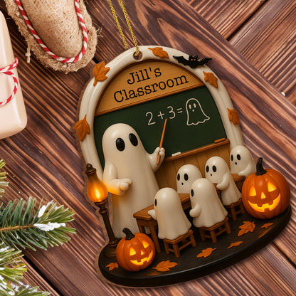 Spooky Classroom With Ghosts And Pumpkins