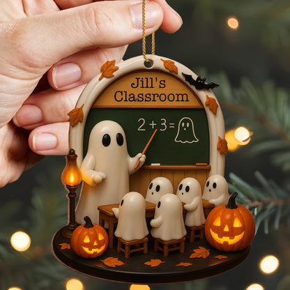 Spooky Classroom With Ghosts And Pumpkins