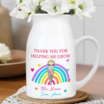 Thank You For Helping Me Grow Rainbow And Hearts