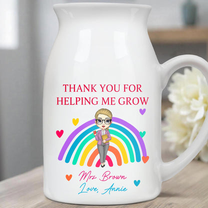 Thank You For Helping Me Grow Rainbow And Hearts