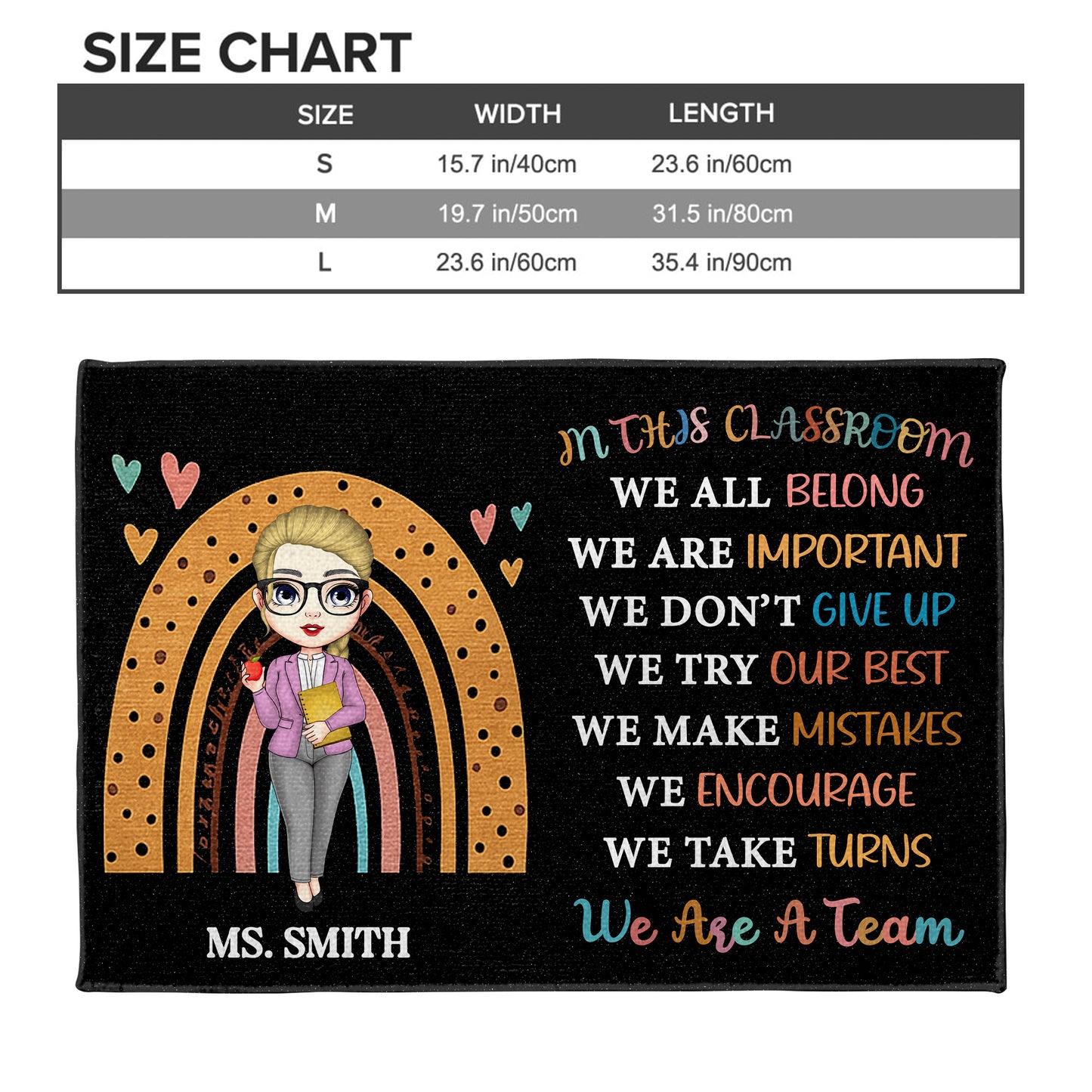 En esta aula todos pertenecemos, Felpudo educativo - Felpudo personalizado - TEACH037_DRM