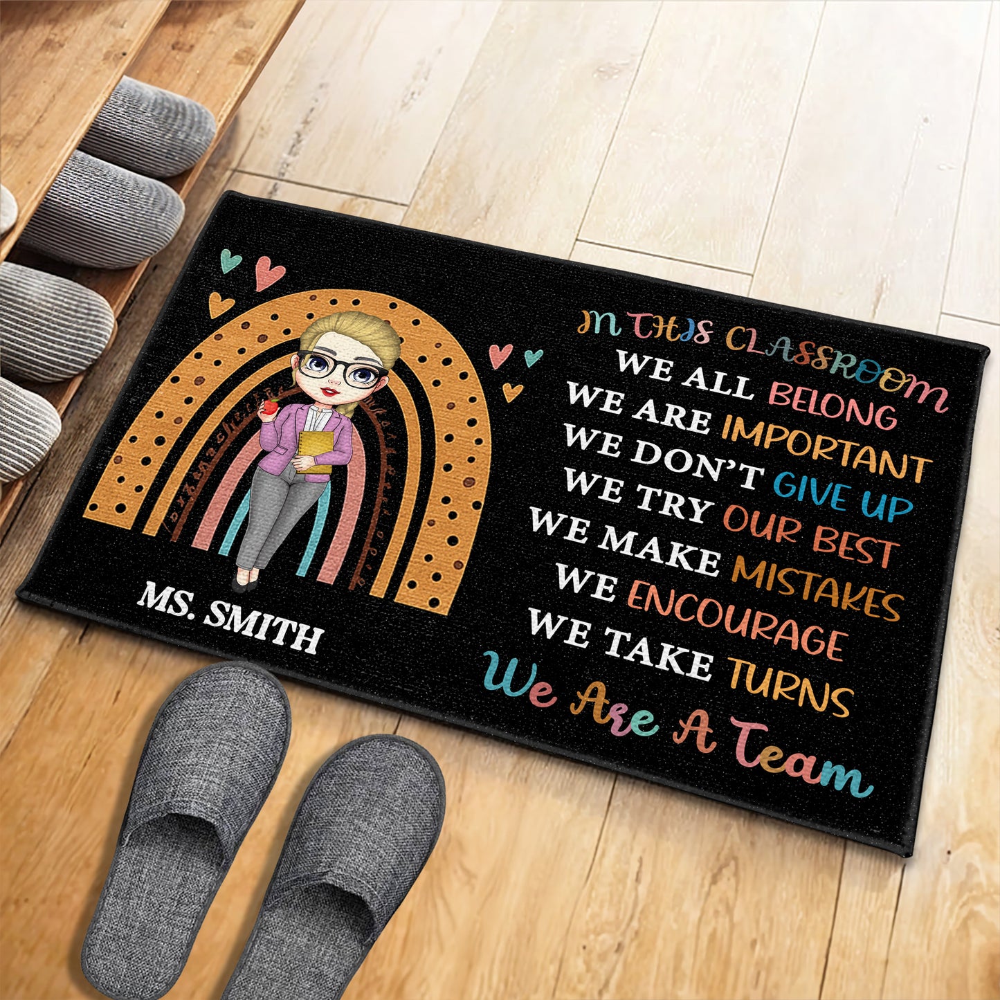 En esta aula todos pertenecemos, Felpudo educativo - Felpudo personalizado - TEACH037_DRM