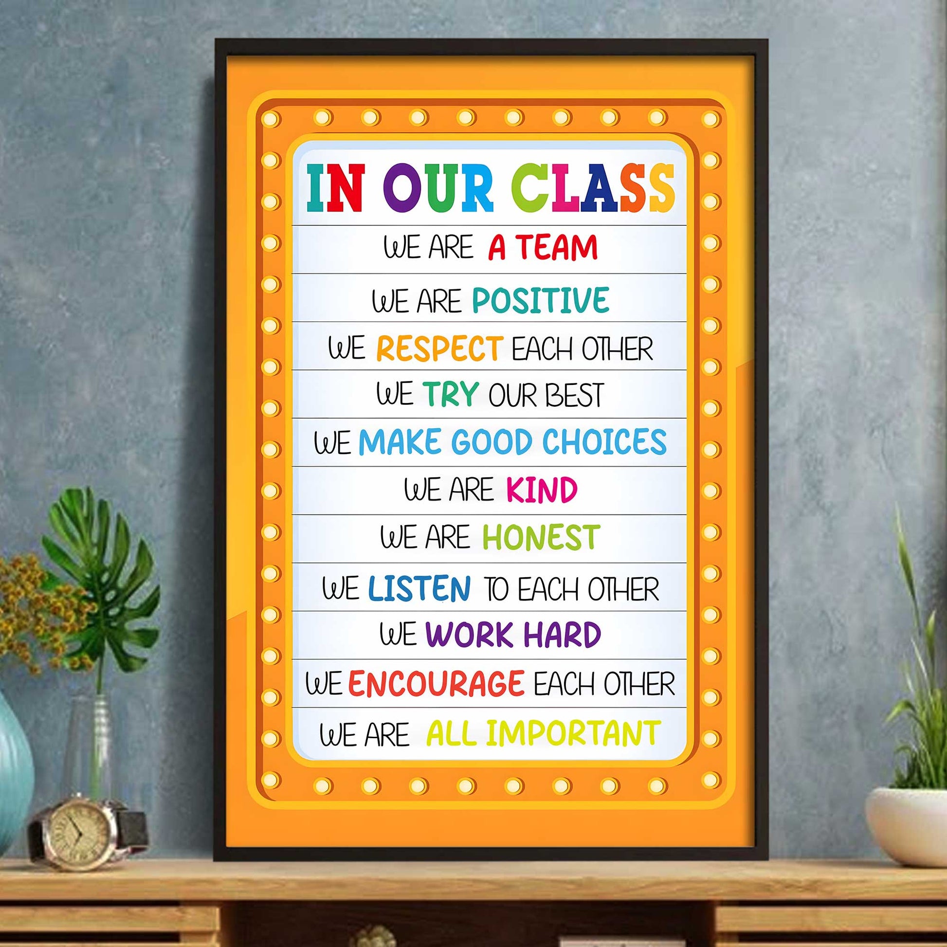 We Are a Team Inspirational Classroom Rules