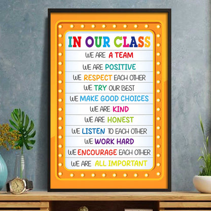 We Are a Team Inspirational Classroom Rules