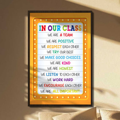 We Are a Team Inspirational Classroom Rules