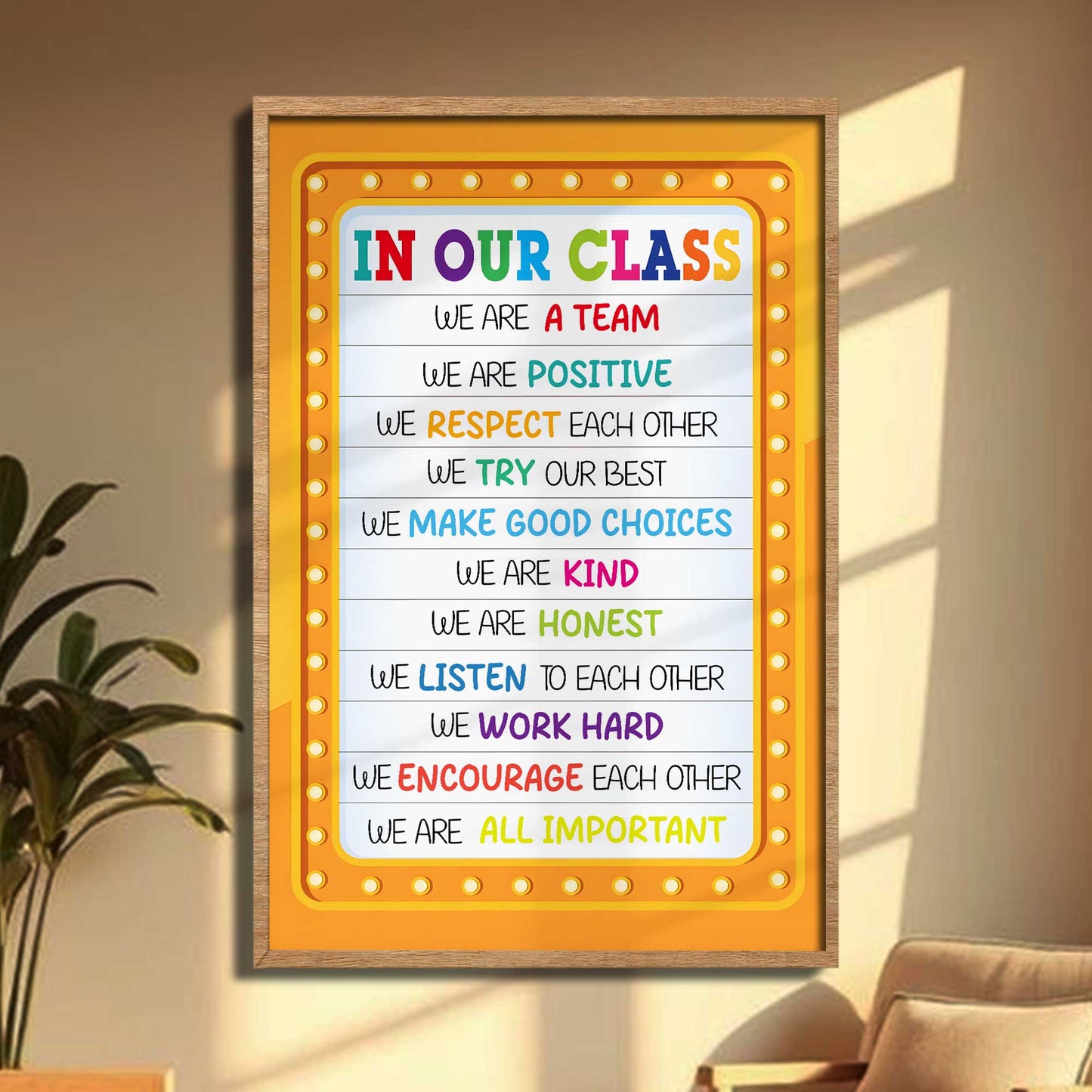 We Are a Team Inspirational Classroom Rules