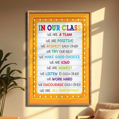 We Are a Team Inspirational Classroom Rules