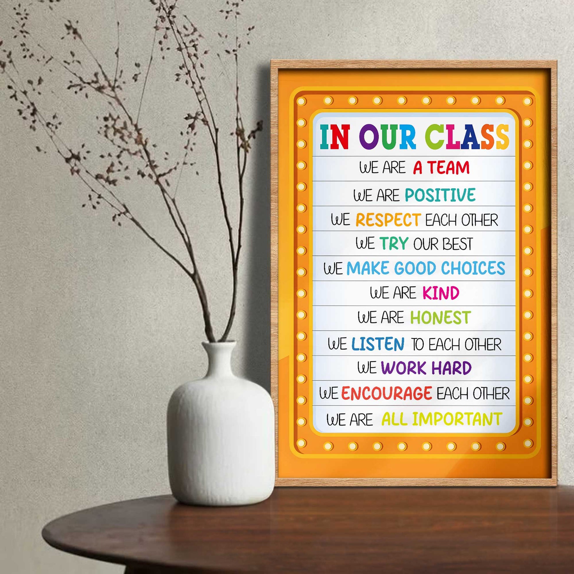 We Are a Team Inspirational Classroom Rules