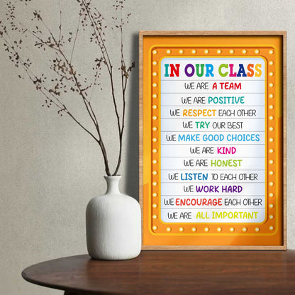 We Are a Team Inspirational Classroom Rules