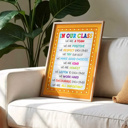 We Are a Team Inspirational Classroom Rules
