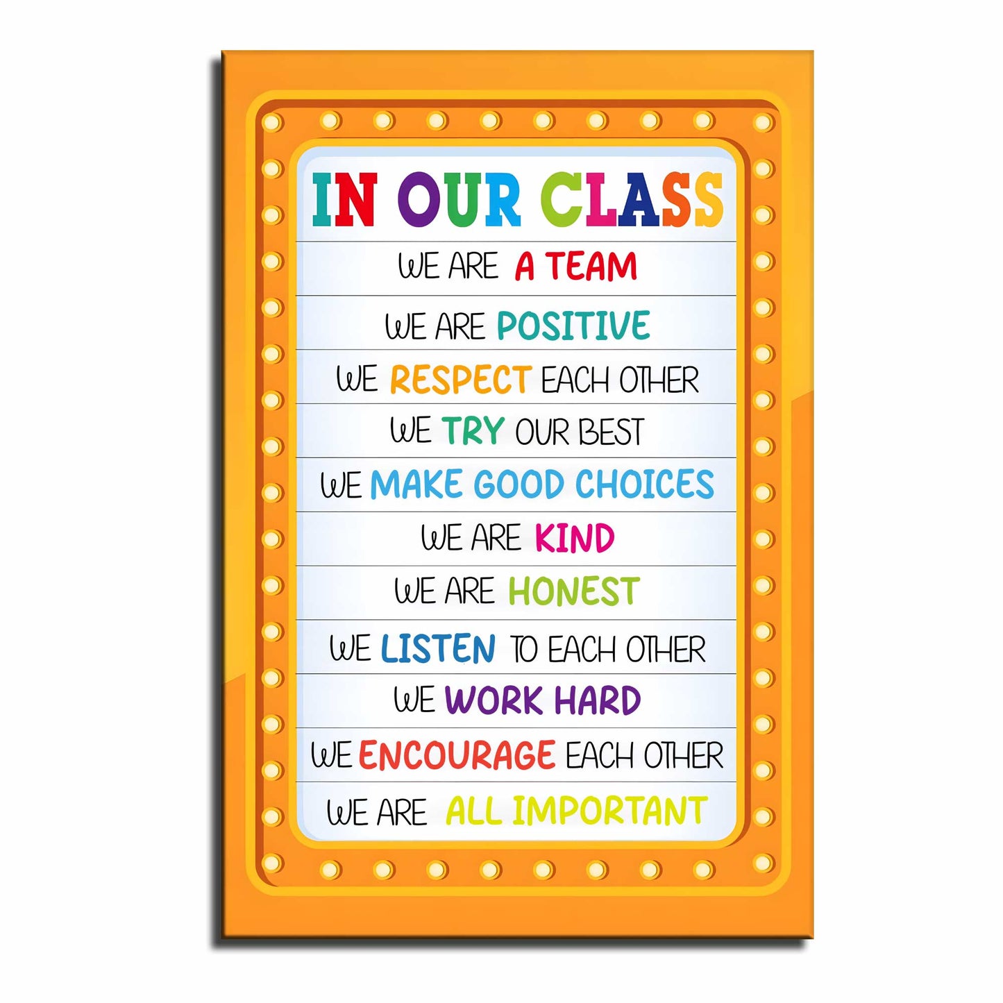 We Are a Team Inspirational Classroom Rules