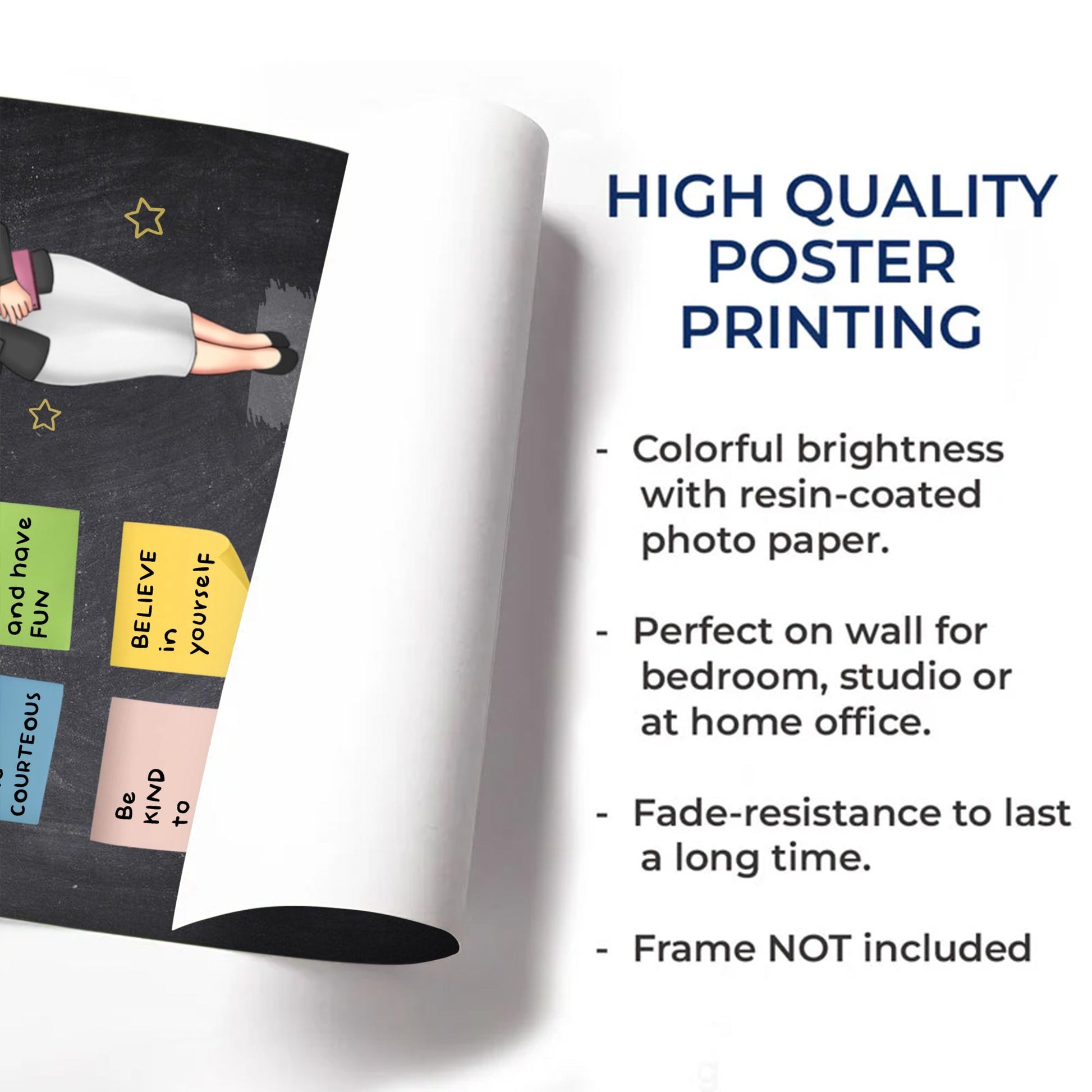 Ms. Smith's Class Rules Blackboard With Animated Teacher