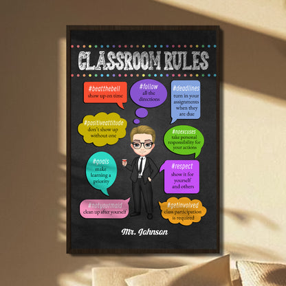 Classroom Rules With Cartoon Teacher