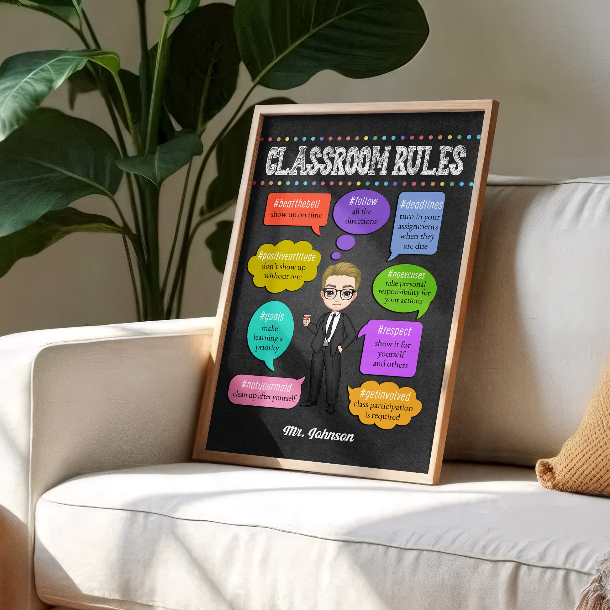 Classroom Rules With Cartoon Teacher