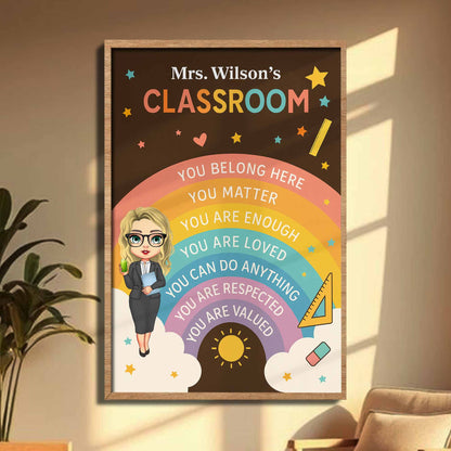You Belong Here, Teacher Appreciation Classroom Poster - Personalized Custom Vertical Poster - TEACH046_VPOS