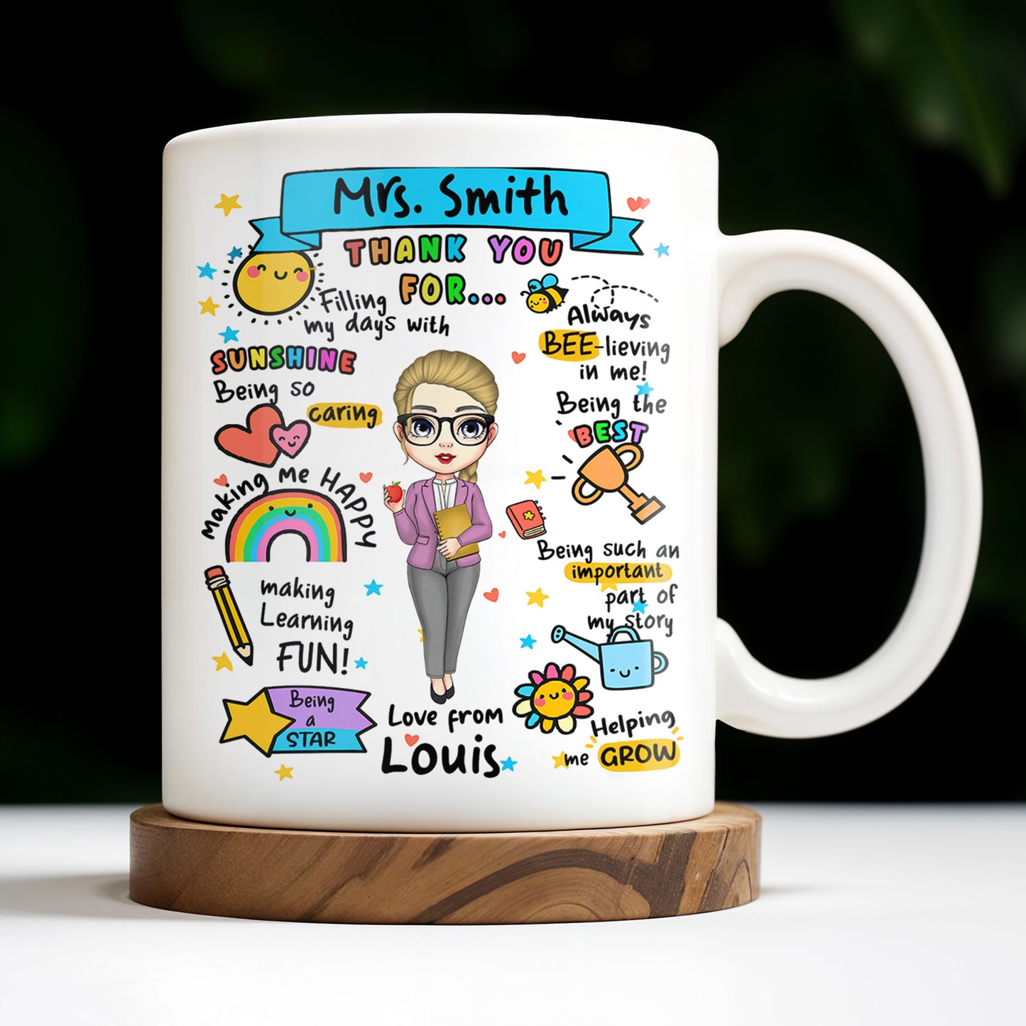 Thank You For Filling My Days With Sunshine, Heart, Star