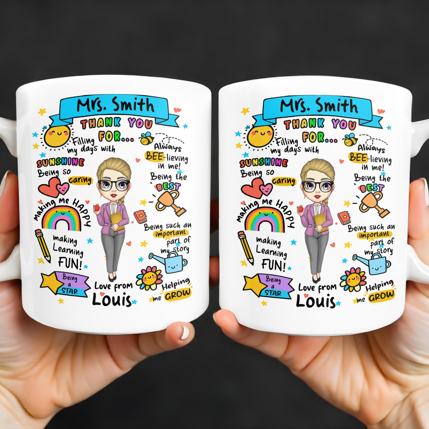 Thank You For Filling My Days With Sunshine, Heart, Star