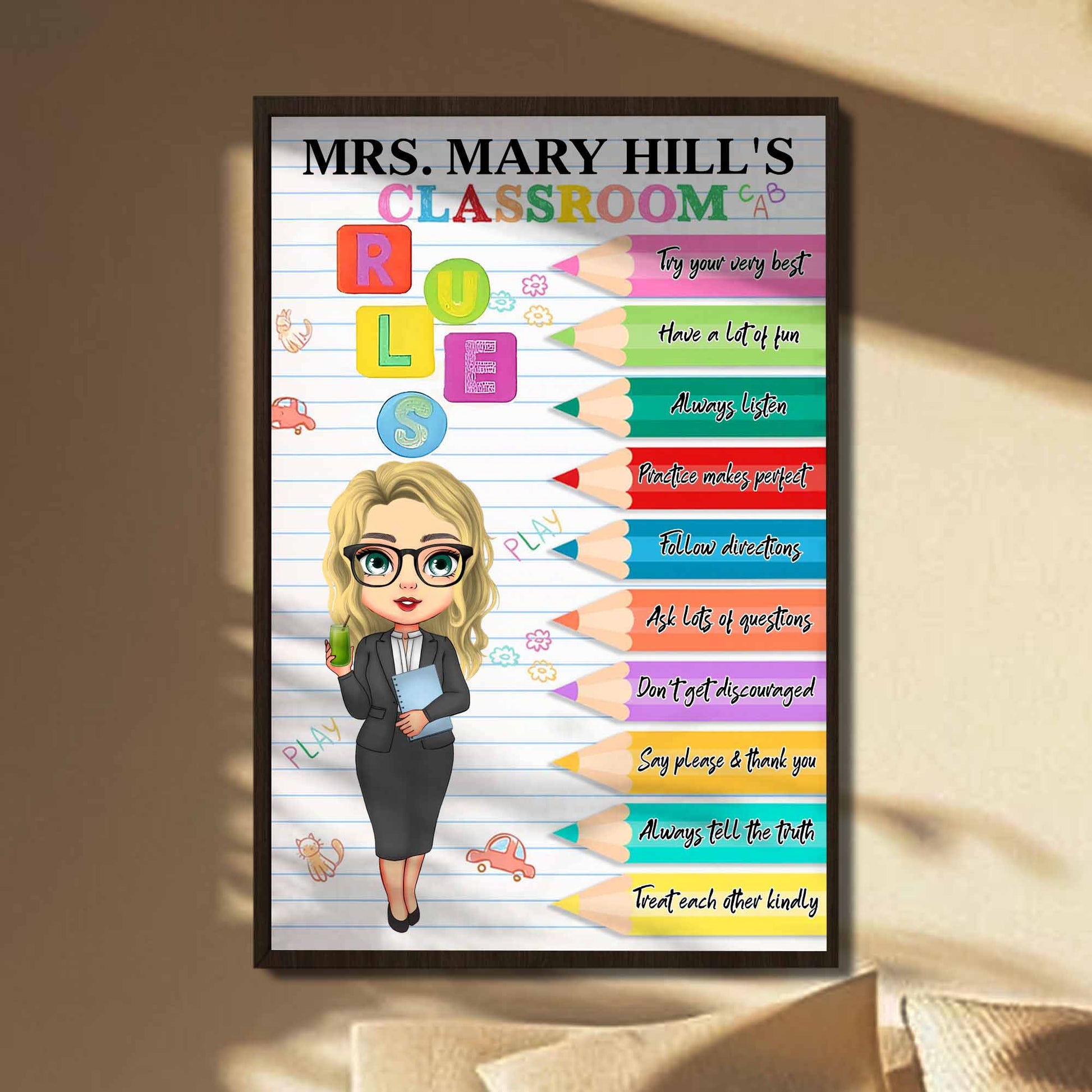 Try Your Very Best, Classroom Rules, With Colorful Pencils