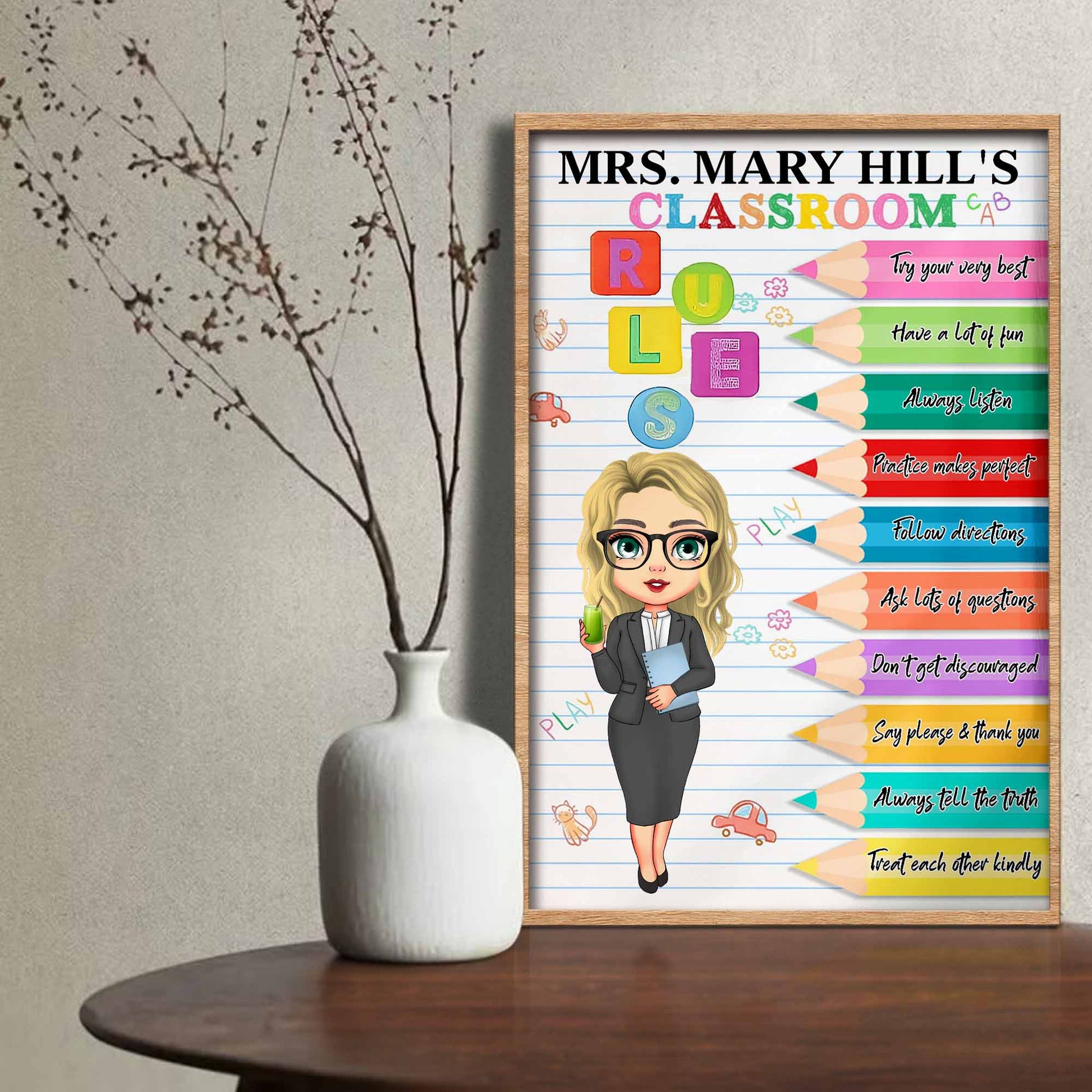 Try Your Very Best, Classroom Rules, With Colorful Pencils