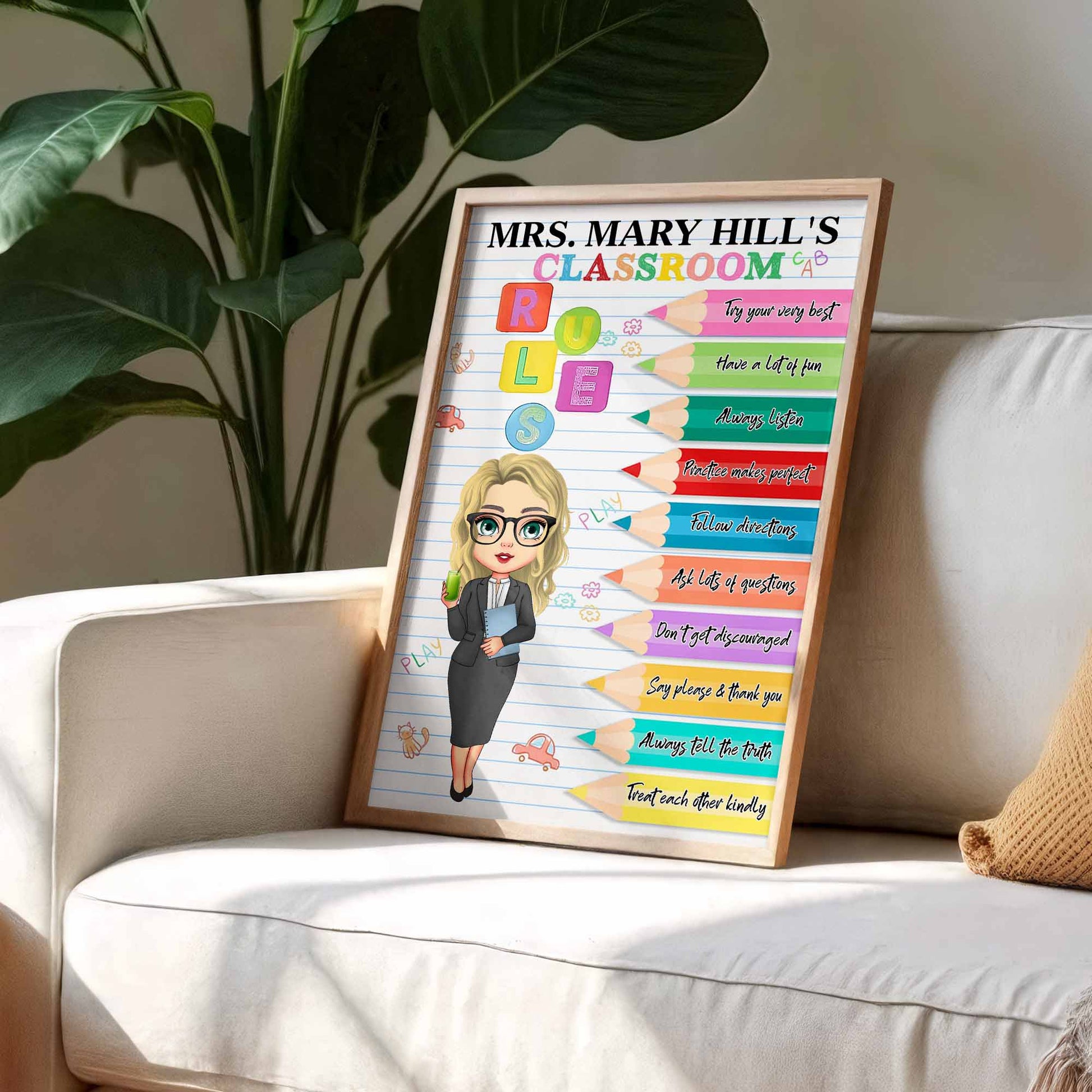 Try Your Very Best, Classroom Rules, With Colorful Pencils