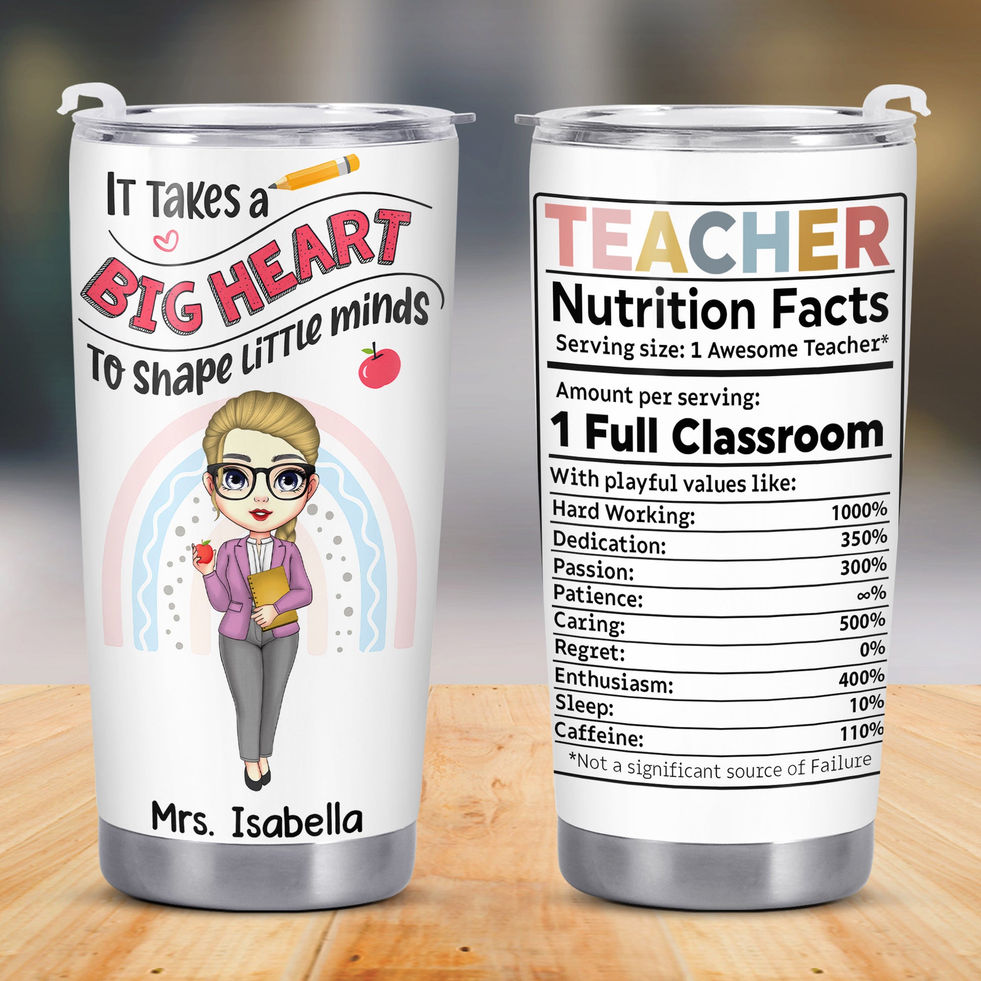 It Takes a Big Heart To Shape Little Minds, Cartoon Teacher Design