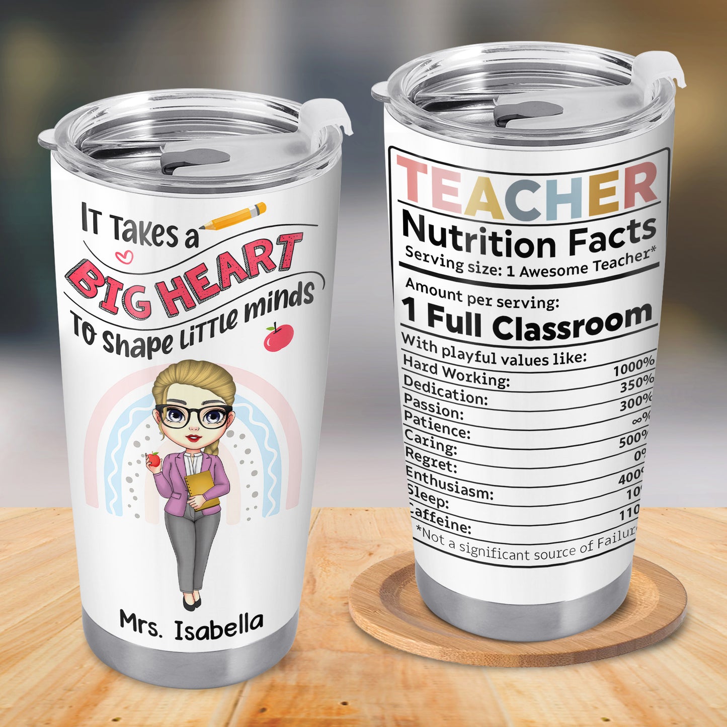 It Takes a Big Heart To Shape Little Minds, Cartoon Teacher Design