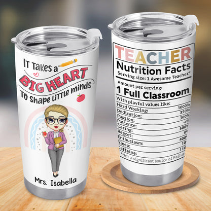 It Takes a Big Heart To Shape Little Minds, Cartoon Teacher Design