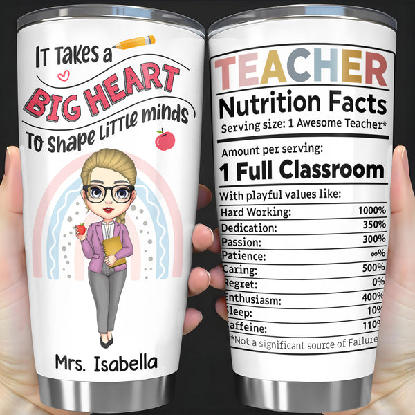 It Takes a Big Heart To Shape Little Minds, Cartoon Teacher Design