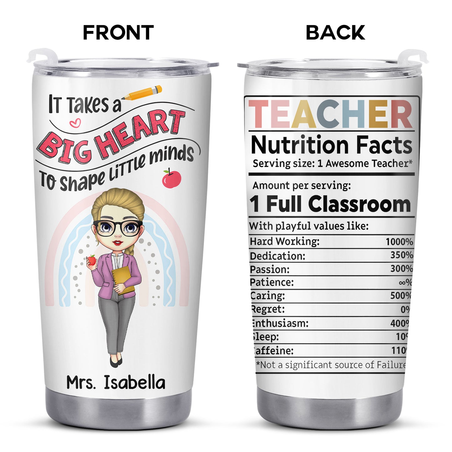 It Takes a Big Heart To Shape Little Minds, Cartoon Teacher Design