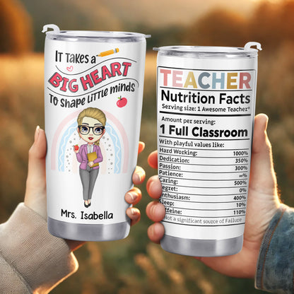It Takes a Big Heart To Shape Little Minds, Cartoon Teacher Design