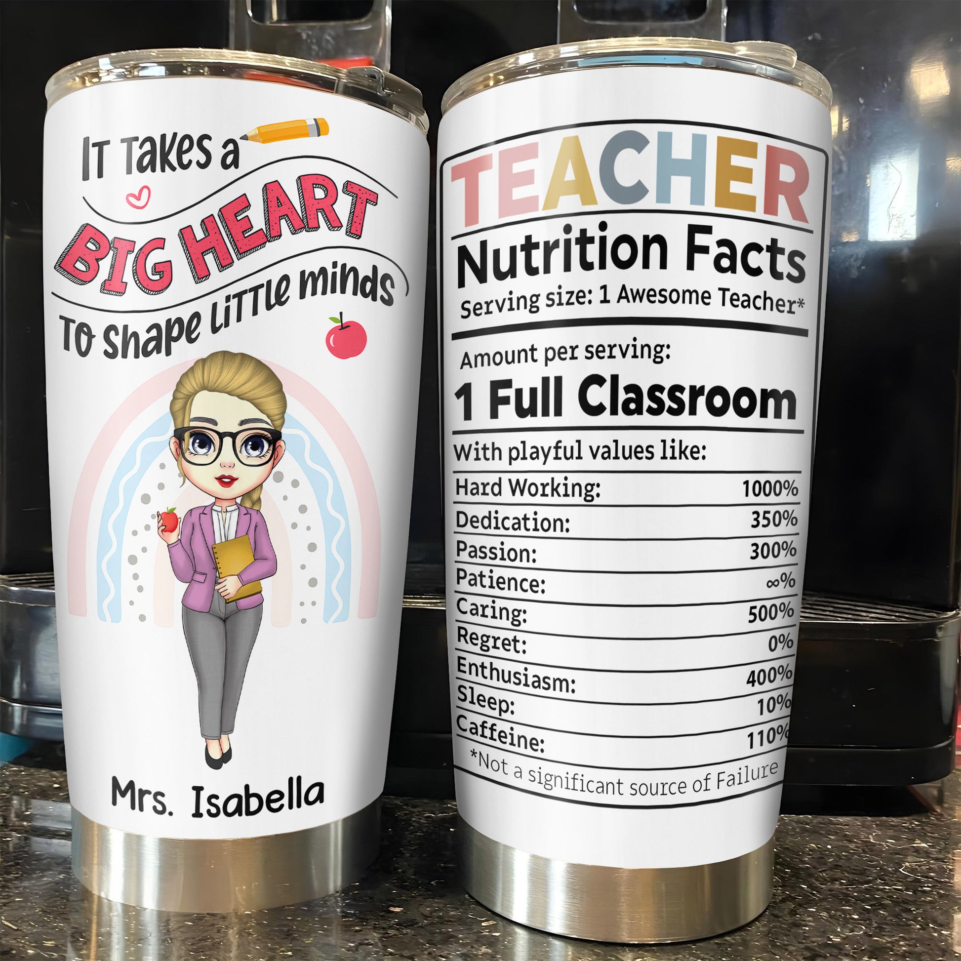 It Takes a Big Heart To Shape Little Minds, Cartoon Teacher Design