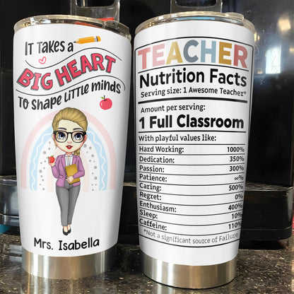 It Takes a Big Heart To Shape Little Minds, Cartoon Teacher Design