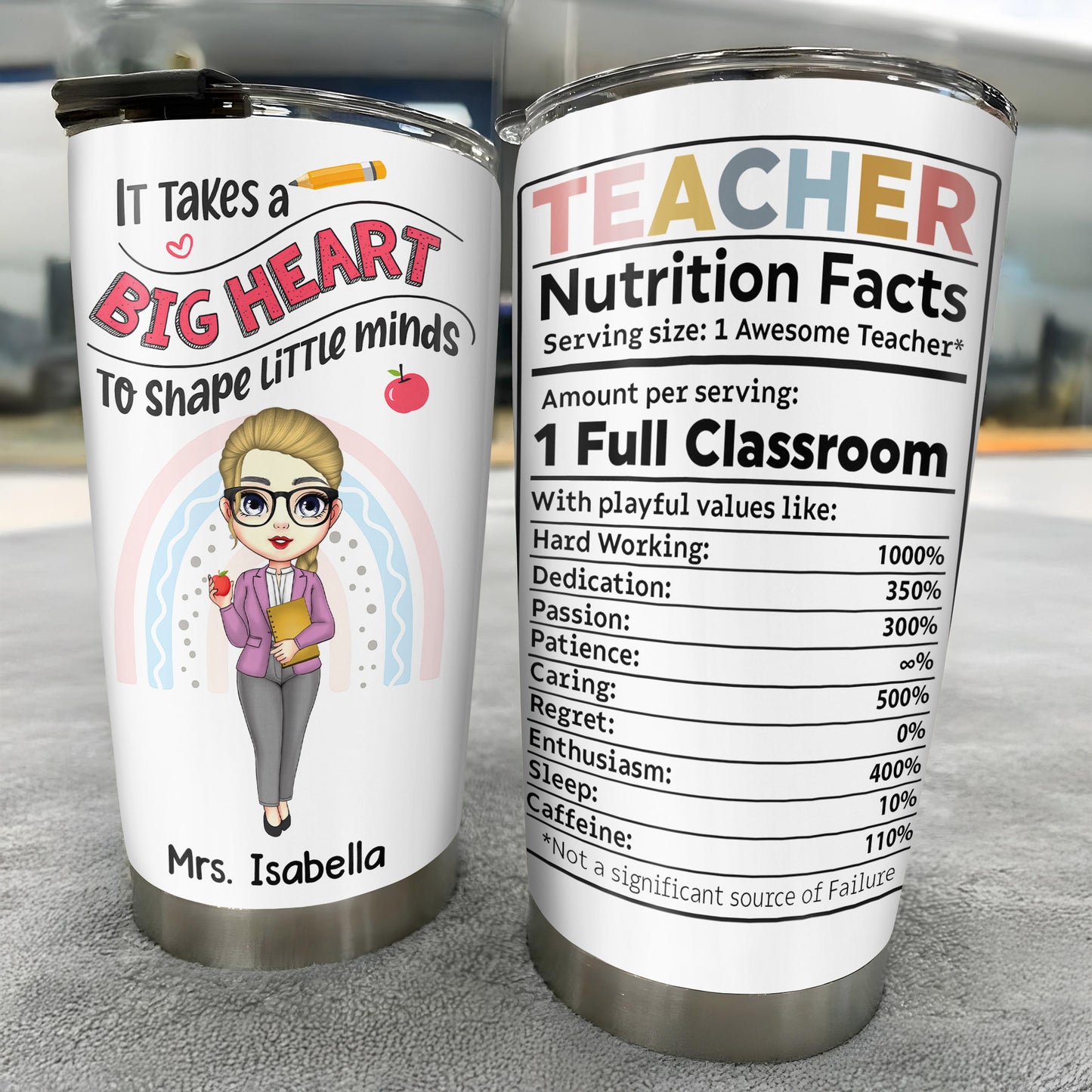 It Takes a Big Heart To Shape Little Minds, Cartoon Teacher Design