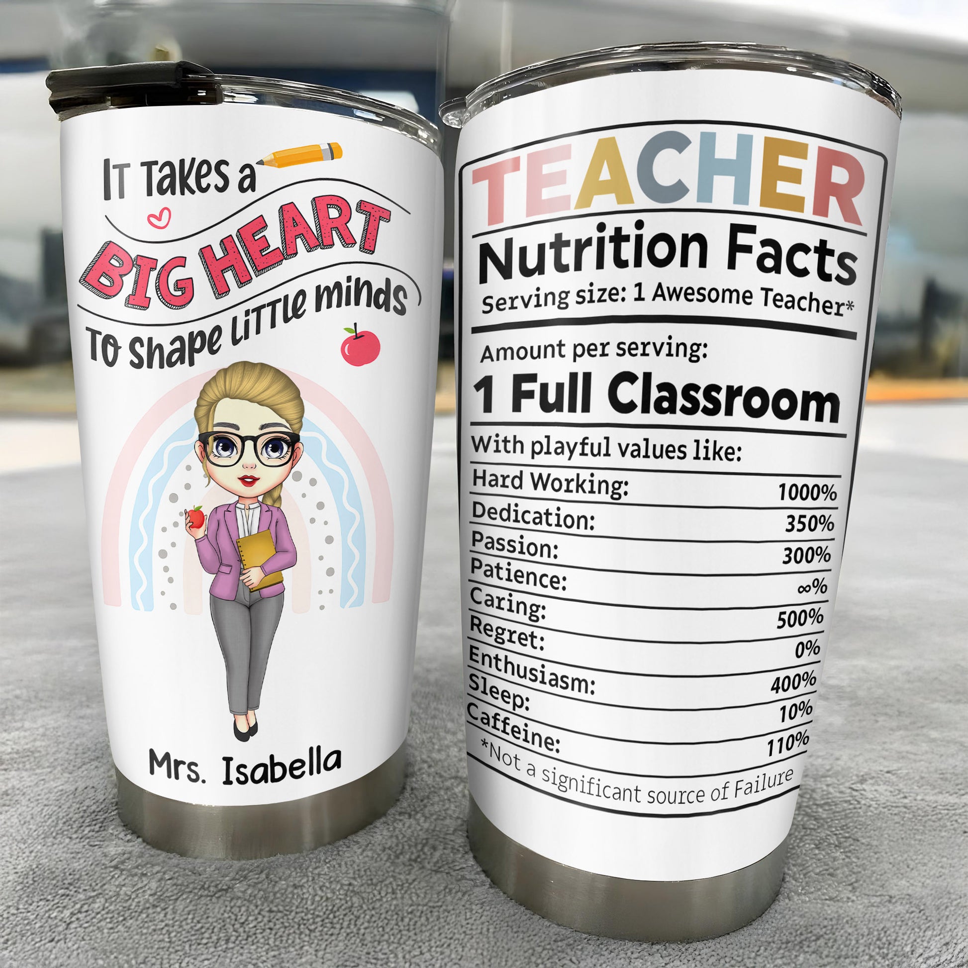 It Takes a Big Heart To Shape Little Minds, Cartoon Teacher Design