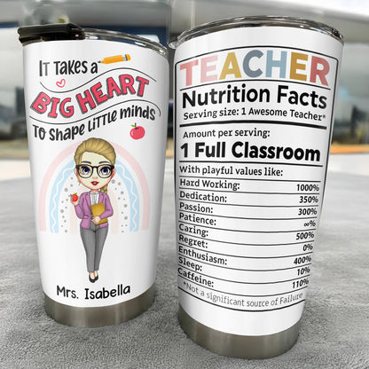 It Takes a Big Heart To Shape Little Minds, Cartoon Teacher Design