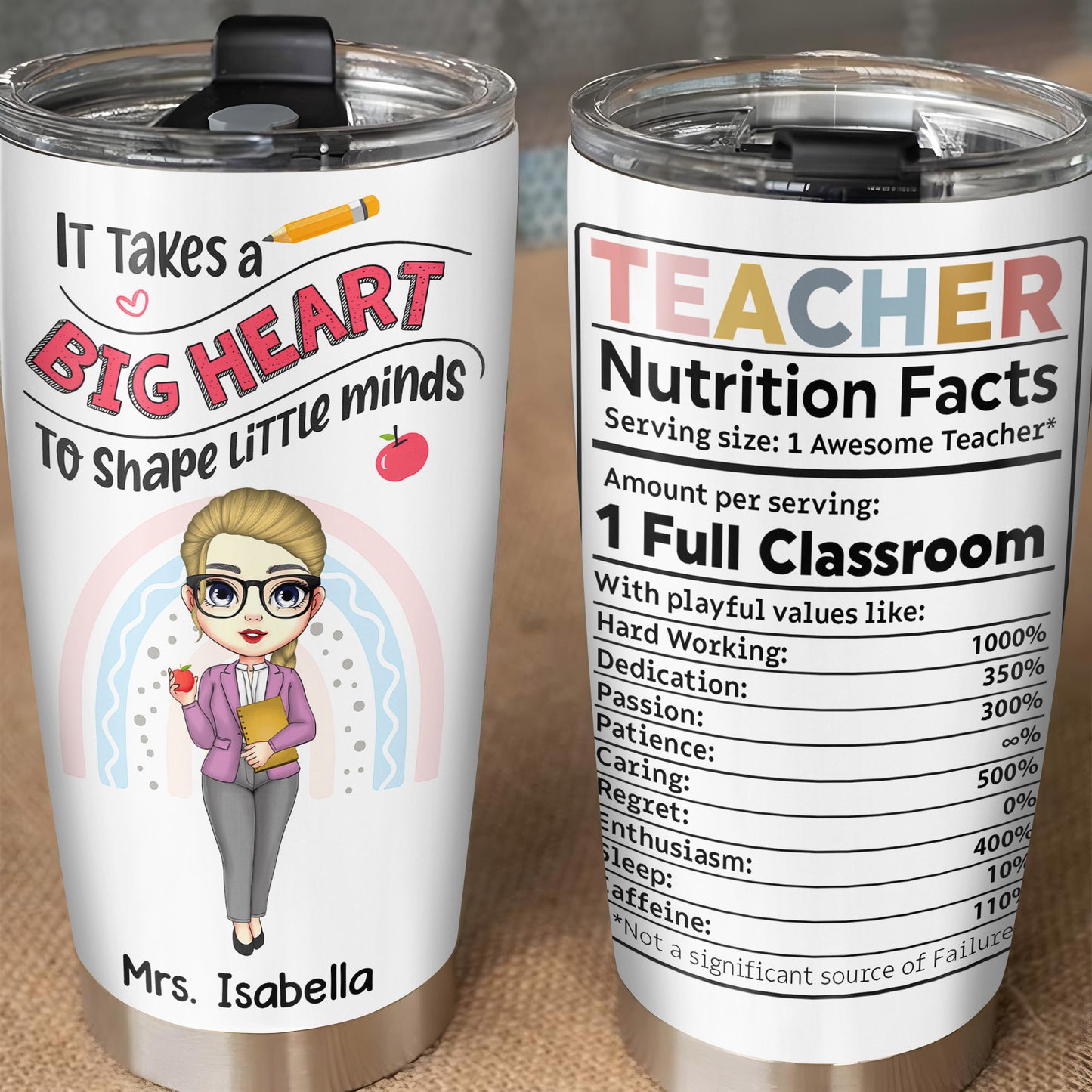It Takes a Big Heart To Shape Little Minds, Cartoon Teacher Design